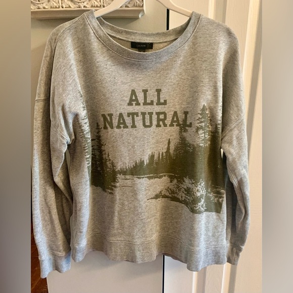 NWT J. Crew UNIVERSITY TERRY ALL NATURAL Graphic Sweatshirt - SZ M - Picture 5 of 9